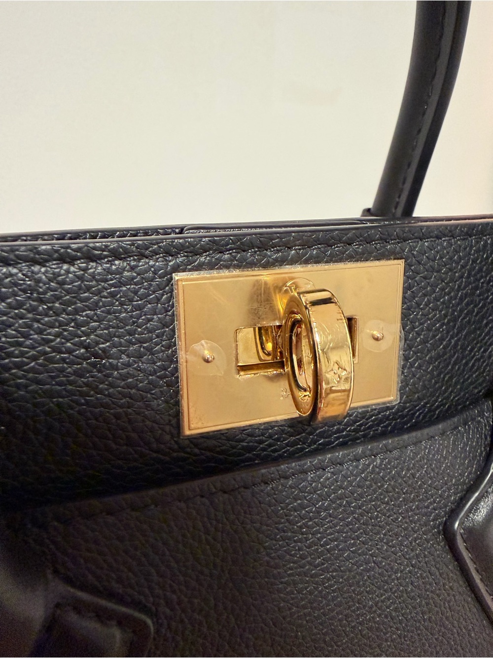 Louis Vuitton Black Leather Tote with Monogram Side Panels and Gold Hardware - Picture 4 of 5